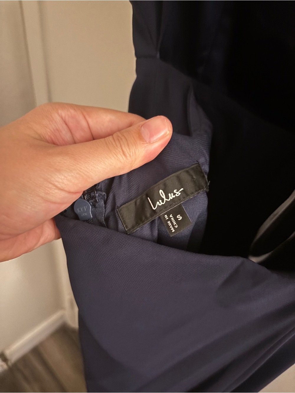 Lulu's Navy Ruffle-Shoulder Maxi Dress - Picture 4 of 4